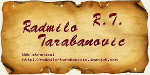 Radmilo Tarabanović vizit kartica
